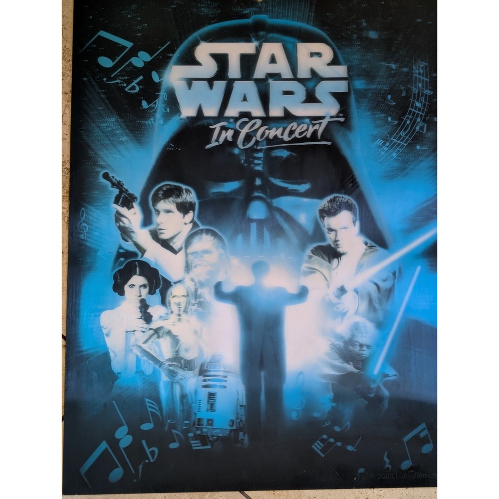 Star Wars in Concert Plastic Poster Opaque 2009 RARE 3D Lenticular Blue Faded